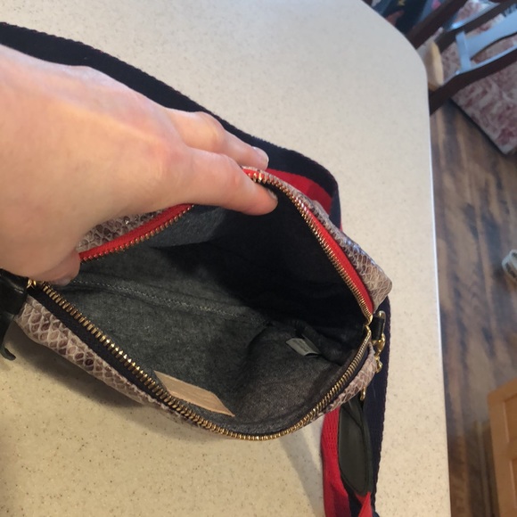 Clare V. Midi Sac Snakeskin Embossed Leather Crossbody Bag - Picture 4 of 4